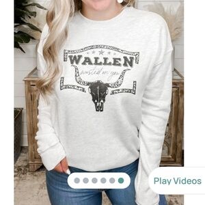 Oat Collective MORGAN WALLEN Gray Crewneck Sweatshirt